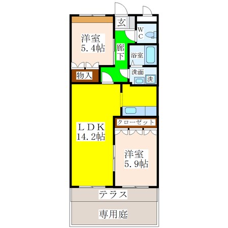 羽犬塚駅 徒歩52分 1階の物件間取画像